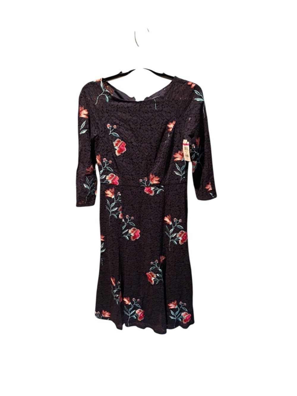 Eliza J Floral Print A-line Midi Dress in Navy Size 4 NWOT Flawed